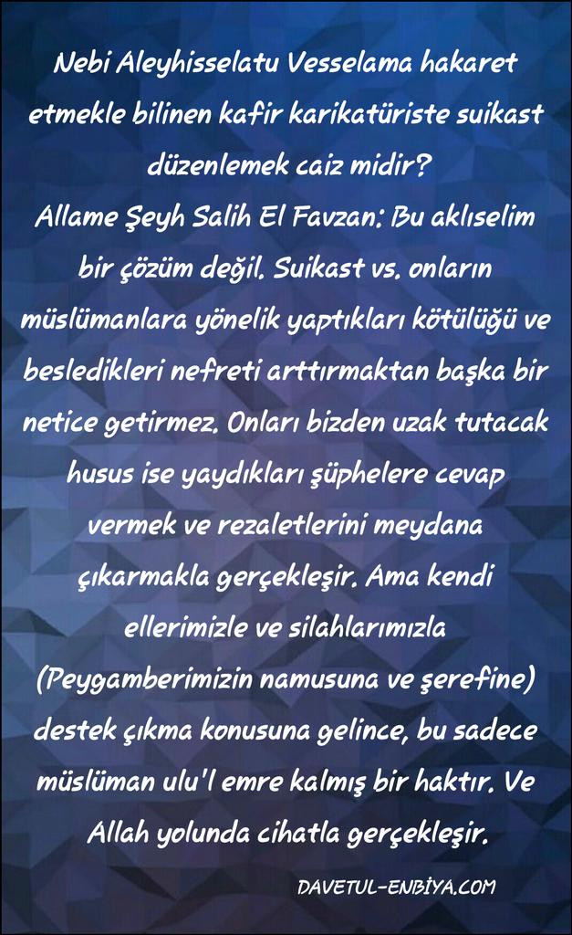 Davetul_Enbiya's tweet photo. Şeyh Salih el Favzân, paris saldırıları hakkında... http://t.co/sEWZ9VS6Bp