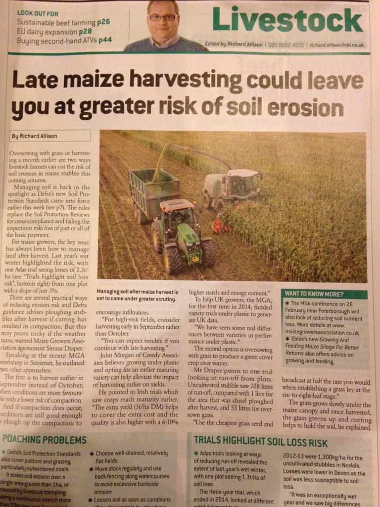 WUFoundation's tweet photo. @FarmersWeekly last week reiterating our Herefordshire Maize Trails #soilmatters #fishfriendlyfarming http://t.co/TtCU5s8woL