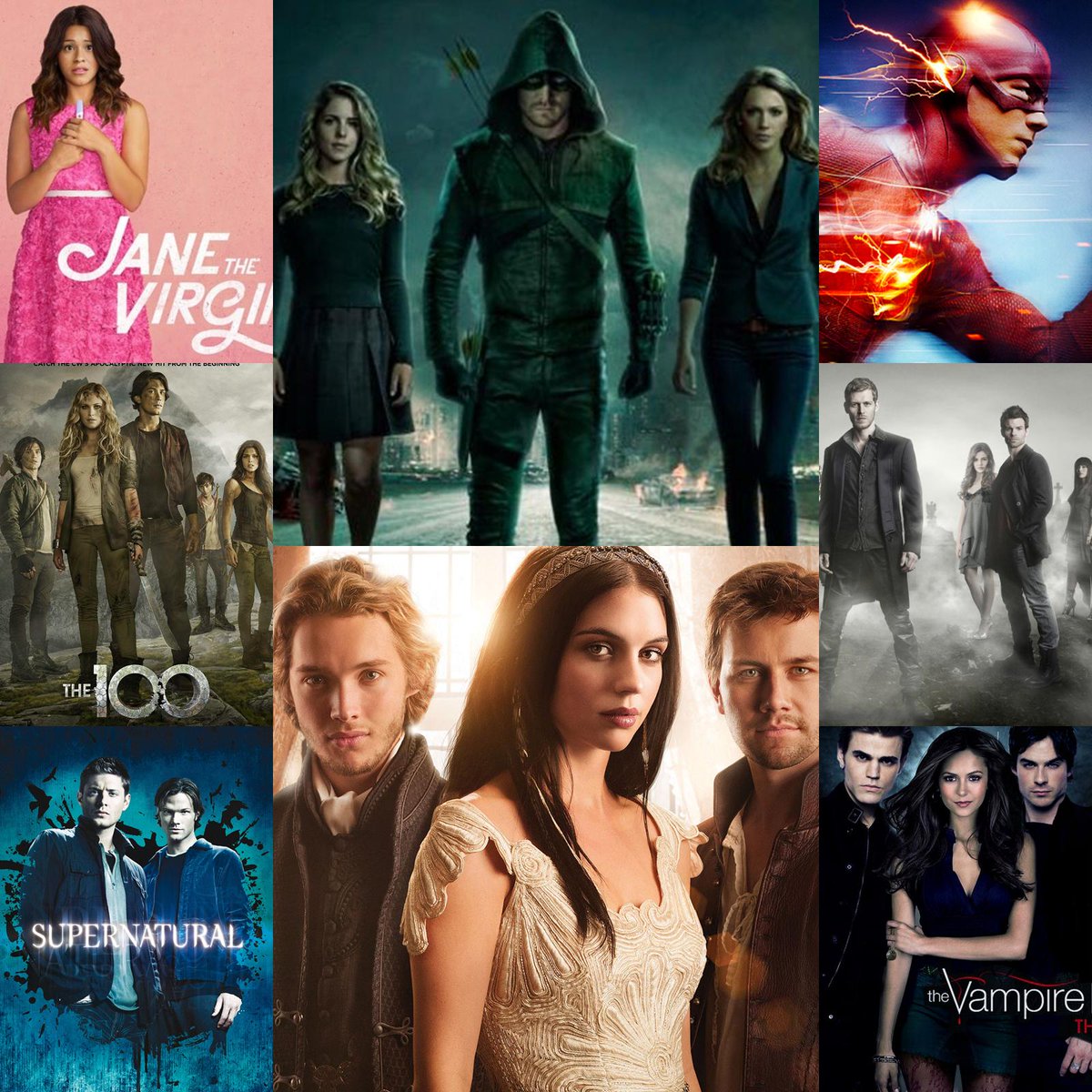SeriesporMundo's tweet photo. .@CW_network renueva 
#Arrow #TheFlash #Reign #JaneTheVirgin #TheVampireDiaries #Supernatural #The100 y #TheOriginals http://t.co/Rq6yGaNQmW