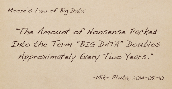 JimHarris's tweet photo. Moore's Law of #BigData via @mikepluta #Tech #Humor http://t.co/05yxko4I4s