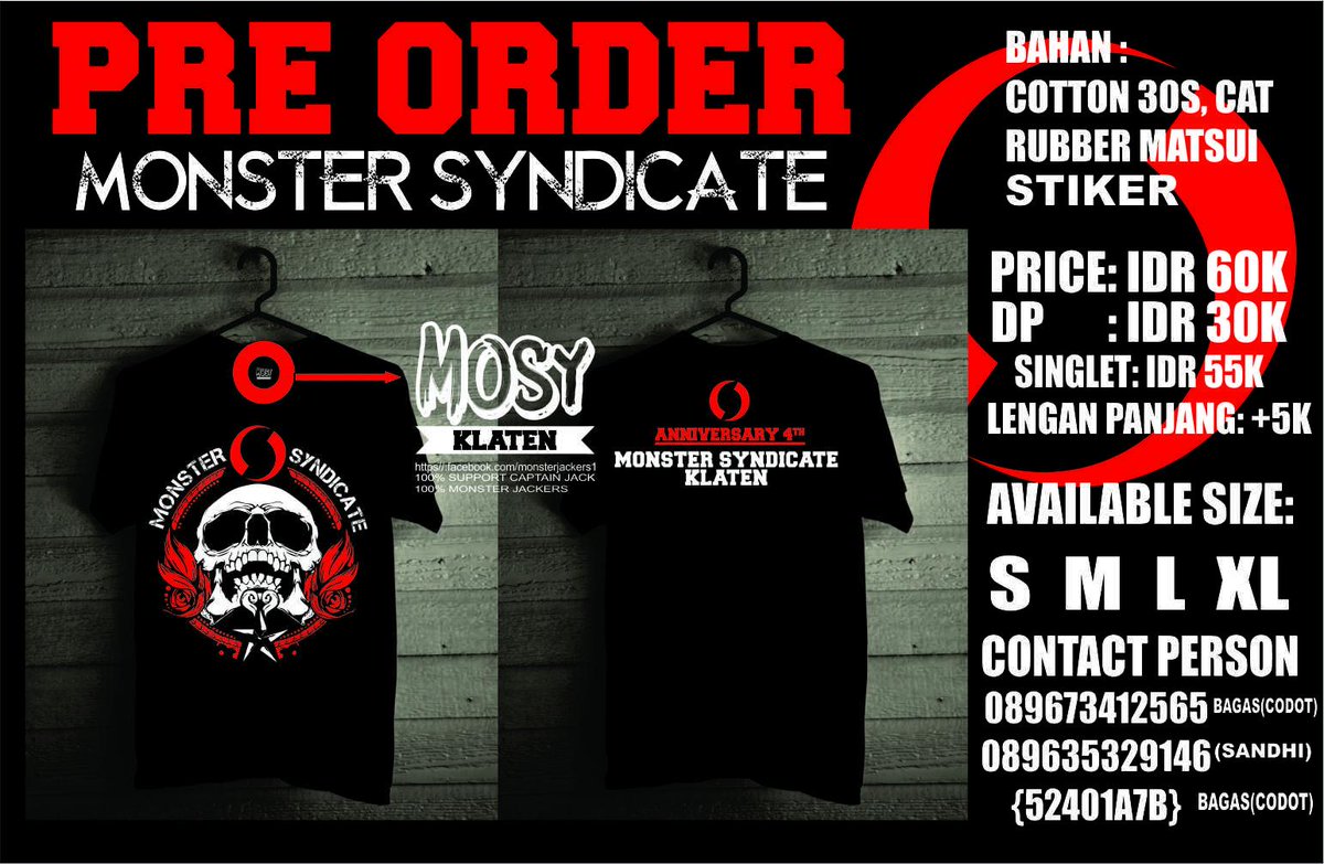 monstrsyndicate's tweet photo. T-SHIRT langsung sms saja.. nomer hape di udah tercantun di dalam gambar http://t.co/HlOYxra5Jp