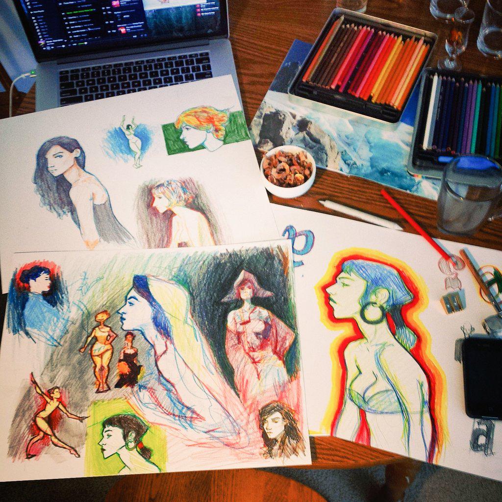OlarsDesign's tweet photo. Testing out some colored pencils #sketches #drawing #illustration http://t.co/TfukV9fYlc