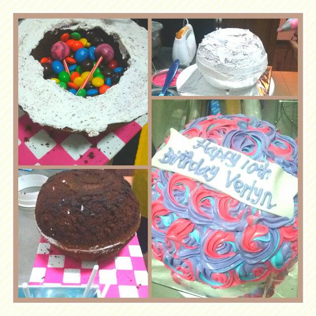 Our pinata cake process