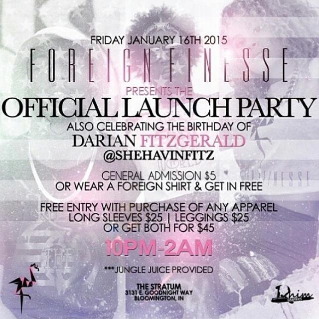 SwissList's tweet photo. FIRST PARTY OF THE NEW YEAR! Look into @ForeignFinesse1 this semester for some of the hottest gear to rep in Indiana! http://t.co/1KRxWeKZiN