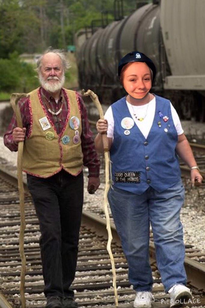 adaywithkat's tweet photo. taking a hike with my hobo friend:-) #safetyfirst #helment http://t.co/XHo30lVCs9