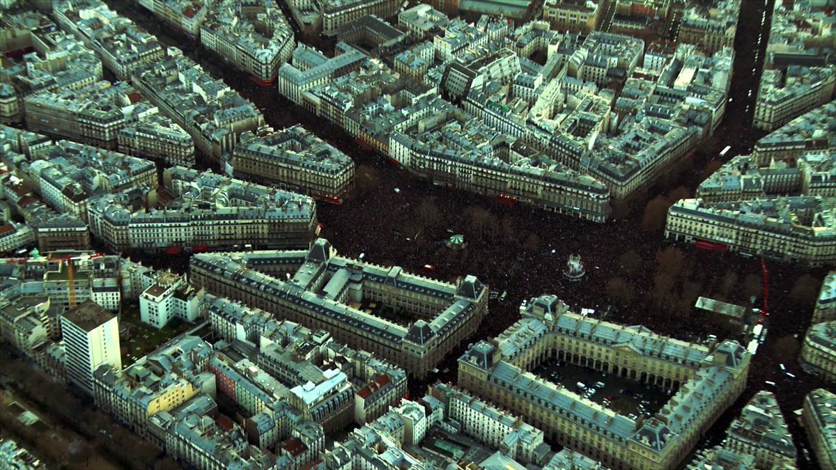 Aerial shot demo in Paris for the freedom of speech, a non negotiable human right  

#JeSuisCharlie 
#CharlieHebdo