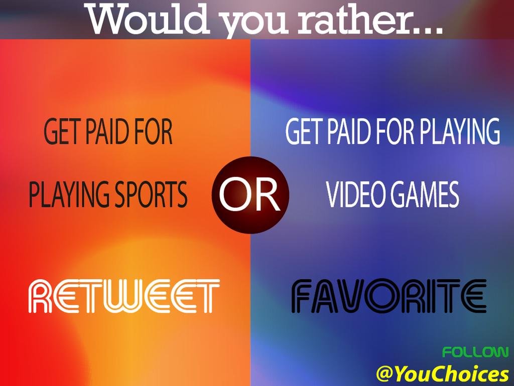 YouCh0ices's tweet photo. Sports or Gaming? http://t.co/iNZJK1Pewh