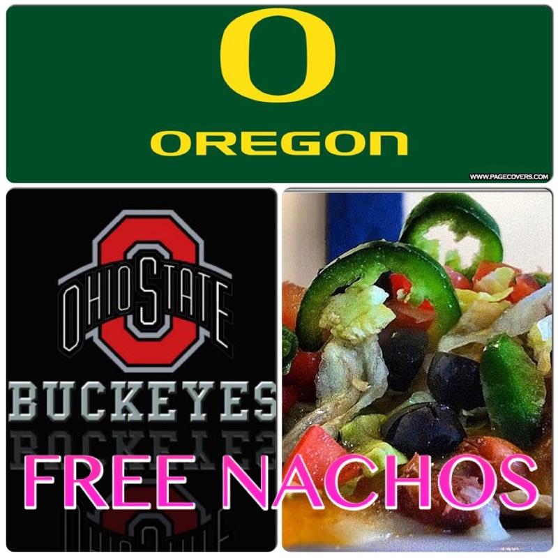 kellysbrewpub's tweet photo. Come see us tomorrow the national championship and free nachos. Yes, FREE nachos. See you tomorrow. http://t.co/SFhg3pMmT0