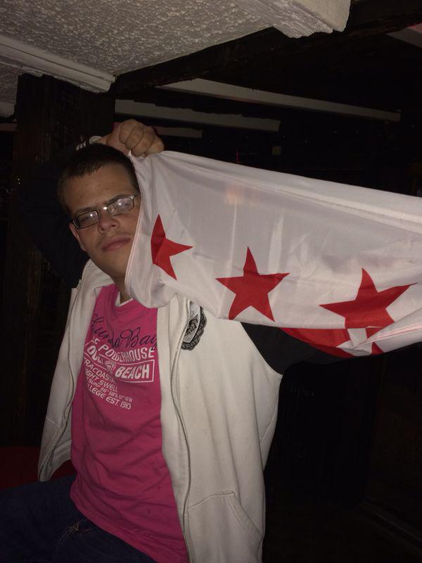 FooLevin's tweet image. The flag of my canton, valais 13 stars. Im full of drunk, wiht my frends.