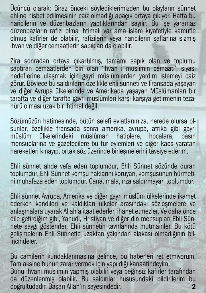 MSelefiyye's tweet photo. #Selefi Şeyh Ubeyd El Cabiri:"Ehli sünnet ahde vefa eden,sözünde duran,Cana,mala, Irza saldırmaya toplumdur. " #Paris http://t.co/X8T6uPAQgo