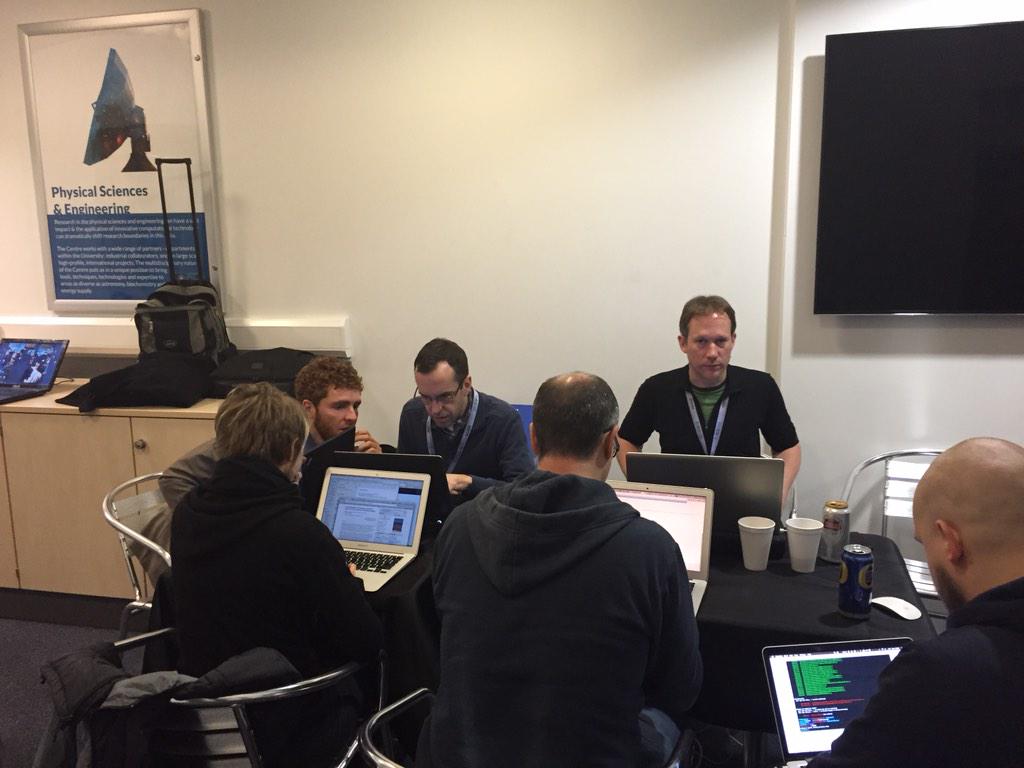 pgroth's tweet image. Pizza and hacking at #Force2015