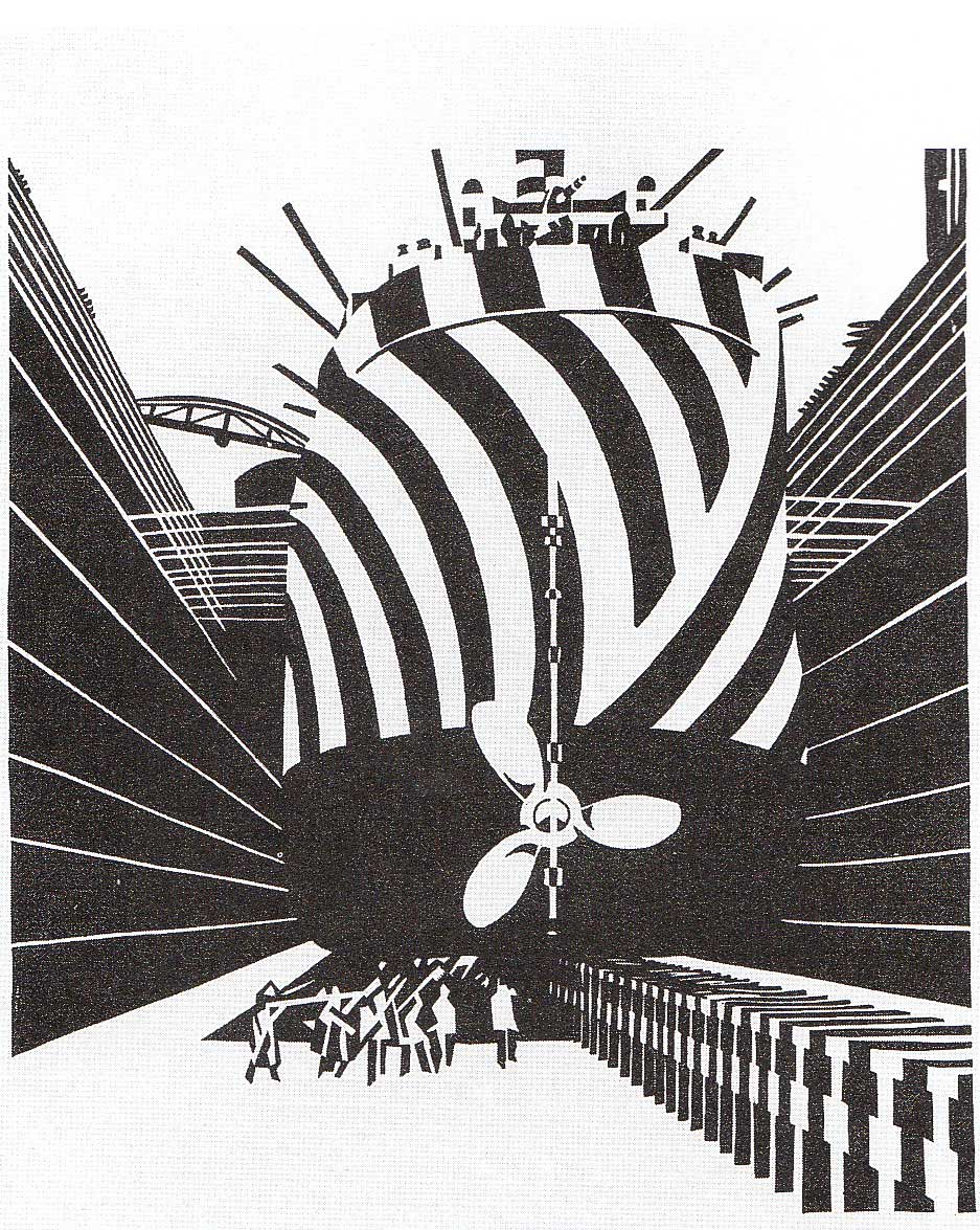 BrutalHouse's tweet photo. Edward Wadsworth
—
Dry Docked for Scaling and Painting (1918)
#DazzleShip http://t.co/BI6x733gzp