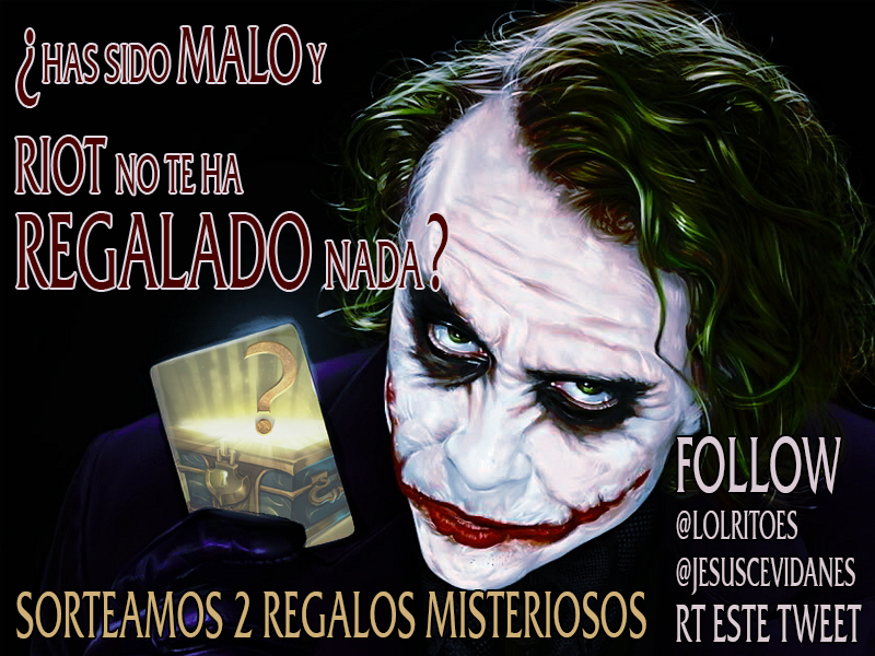 SearchGamer's tweet image. ¿Has sido malo este 2014? SORTEAMOS 2 REGALOS MISTERIOSOS. Follow: @LolRitoES y @JesusCevidanes RT este Tweet.