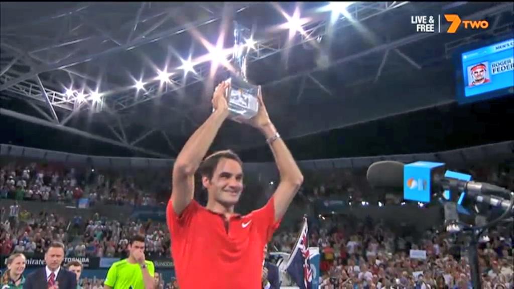 PeterDoherty7's tweet photo. Congratulations @rogerfederer &amp; organisers of the Brisbane International on a top event #BrisbaneTennis #federer1000 http://t.co/xFT7HZNjgD