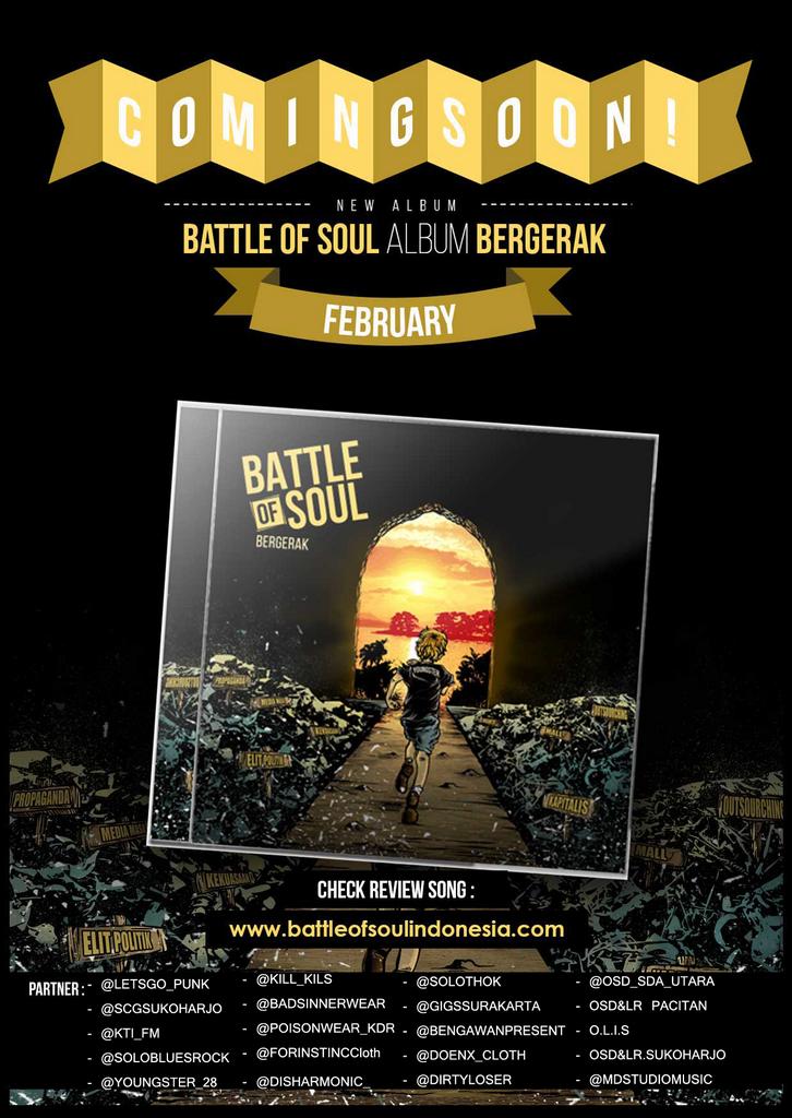 NEW RELEASED, 
FIRST FULL ALBUM '' BERGERAK''
Check Review song on > battleofsoulindonesia.com #Punk #Rock #Bergerak