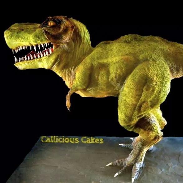 CalliCreation's tweet photo. T-Rex Cake #gravity #gravitydefyingcake #TRex #CalliciousCakes #birthdaycake #sculptedcake #airbrushedcake http://t.co/5CFAqa48fS