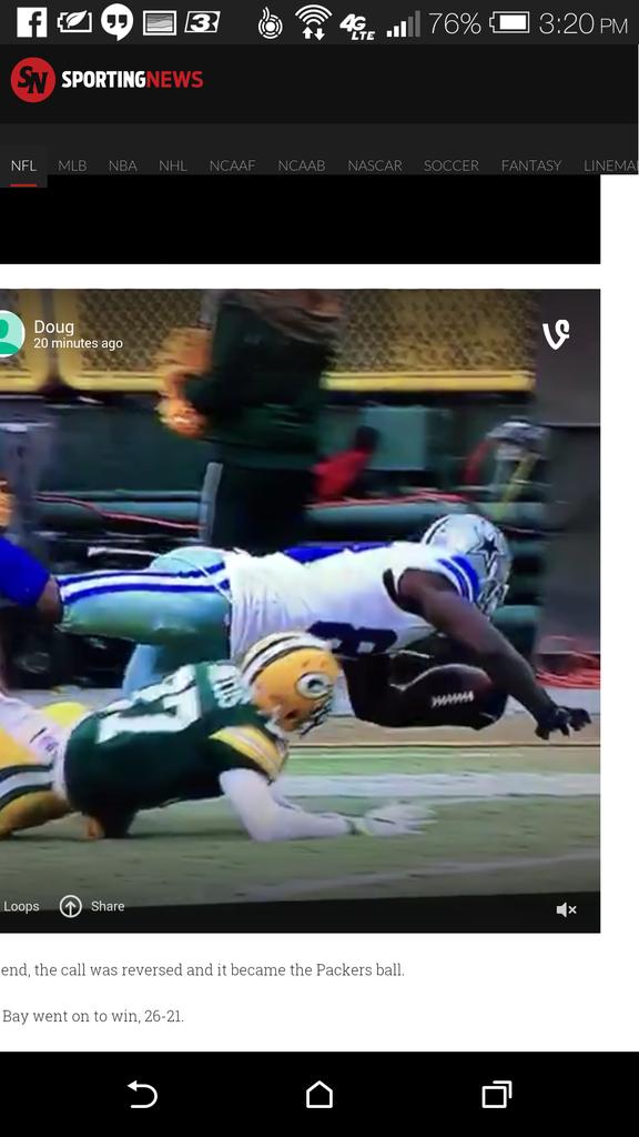 TgBeightol's tweet photo. How is this not possession?!?! @dallascowboys #DALvsGB #NFLPlayoffs http://t.co/0D8WoQsc5e