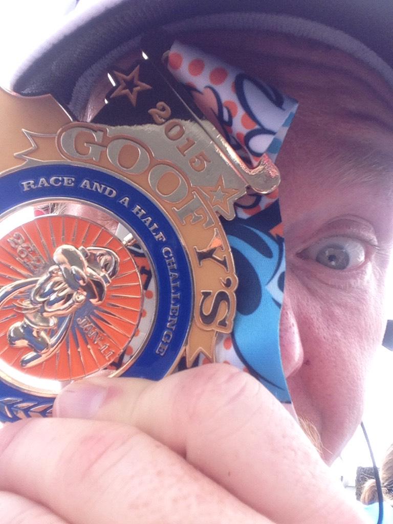 MPDocKrock's tweet photo. Woohoo! I’m all Goofy now! Through humidity, rain, riding Everest, and running 26.2+ miles, I came in at 6:14:08! http://t.co/xTTSbZ3cds