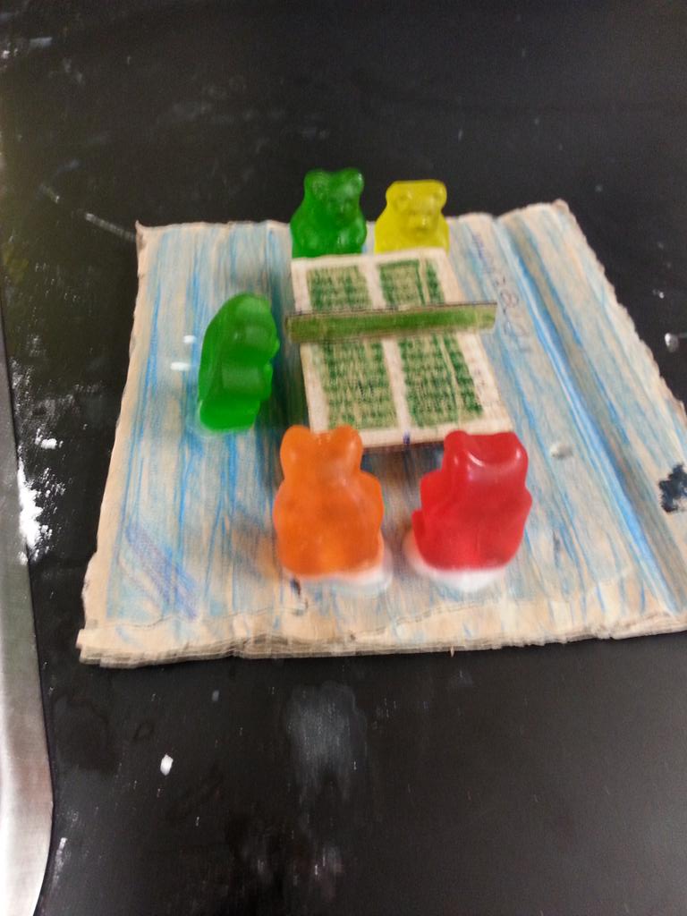 D_C_Nielsen's tweet image. Gummy bear models #mathchat #math9 #scalemodel
