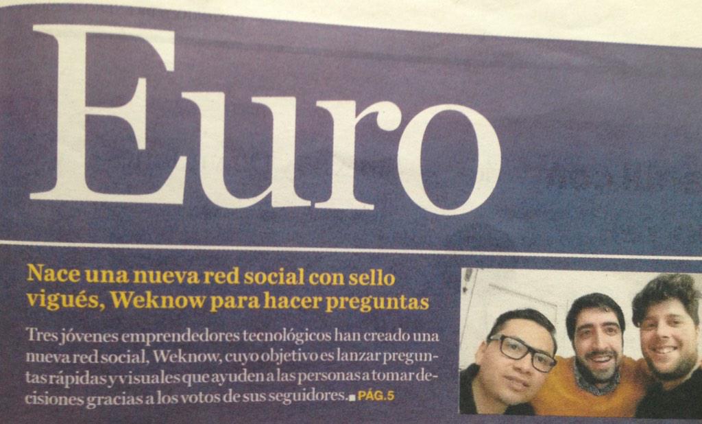 weknow_creative's tweet photo. Entrevista a Weknow en el @AtlanticoDiario . Red social Viguesa . Disponible en Apple Store y Google Play http://t.co/Np7fRIb0PS