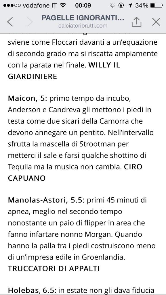 simoneplatania1's tweet photo. @cirocapuano24 pagellone ignorante sulla mitica pagina di calciatori brutti... Sempre presente ciro! http://t.co/l4Kf8rmI1B
