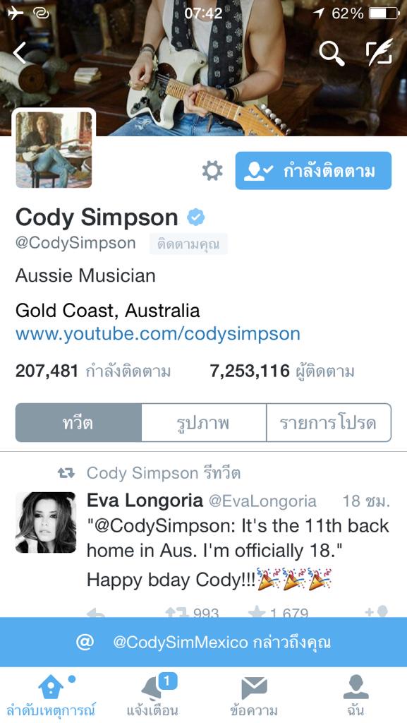  Happy Birthday  Cody Simpson 18 years old   thank follow me  