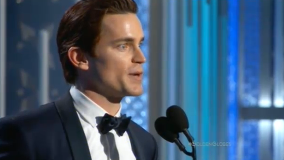 usweekly's tweet photo. Matt Bomer wins Best Supporting Actor for The Normal Heart! #GoldenGlobes #watchwithUs http://t.co/y5rzVPNeR9