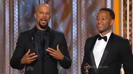 Mediaite's tweet photo. Common Pays Tribute to Unarmed Black Teens, Murdered Cops at #GoldenGlobes http://t.co/2C43hP5zLn (VIDEO) http://t.co/xoIvfQ5QhG