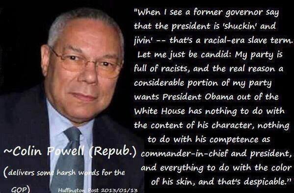 #Progressive #UniteBlue #Republican Colin Powell has it right calling out members of his own party on race: