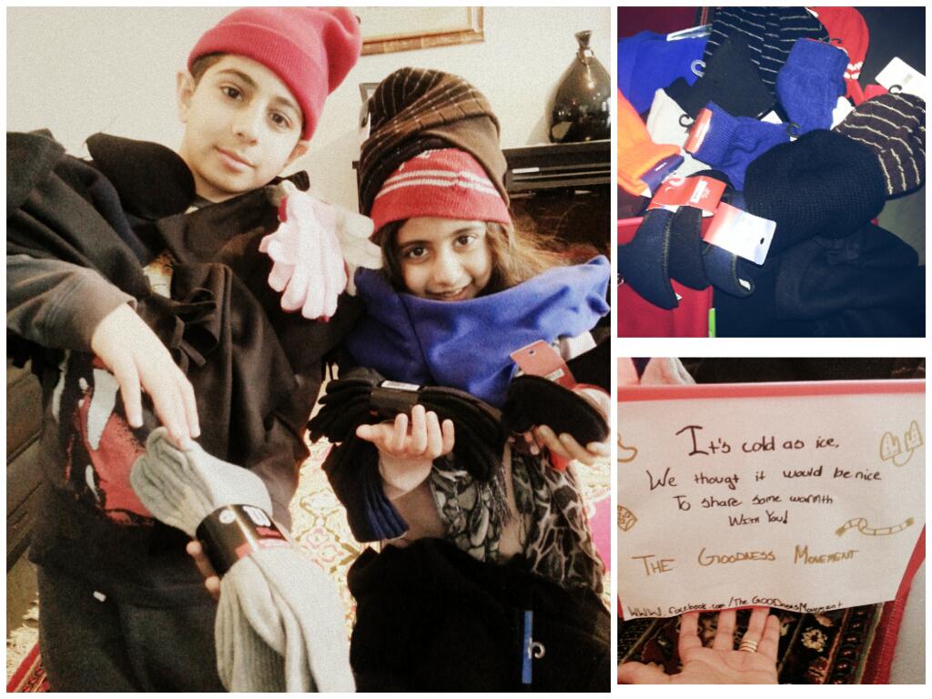 Rabia__Din's tweet photo. Weekly GOODness - Kids bought hats, scarves...for a local homeless shelter #GOODnessMovement https://t.co/YQewNqAysF http://t.co/UidsipnOw6