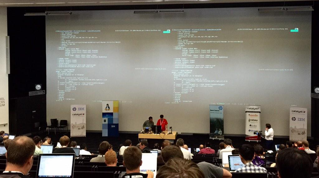 johndalton's tweet image. Reconfiguring X to show slides at the right resolution. #YearofTheLinuxDesktop #lca2015