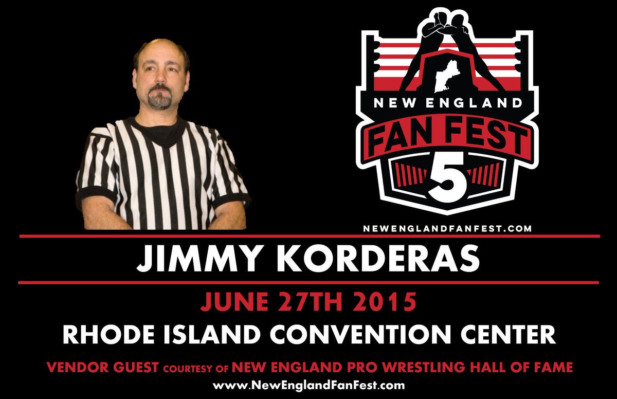 NEFanFest5's tweet photo. @jimmykorderas is going to be live and in person at #NewEnglandFanFest5 in #RhodeIsland this June! #TheThreeCount http://t.co/afxRtdHIyN