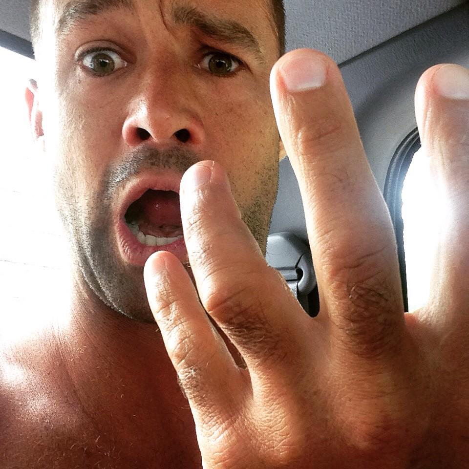 I think I dislocated my finger! Worth the pumping waves tho. #doubleisland