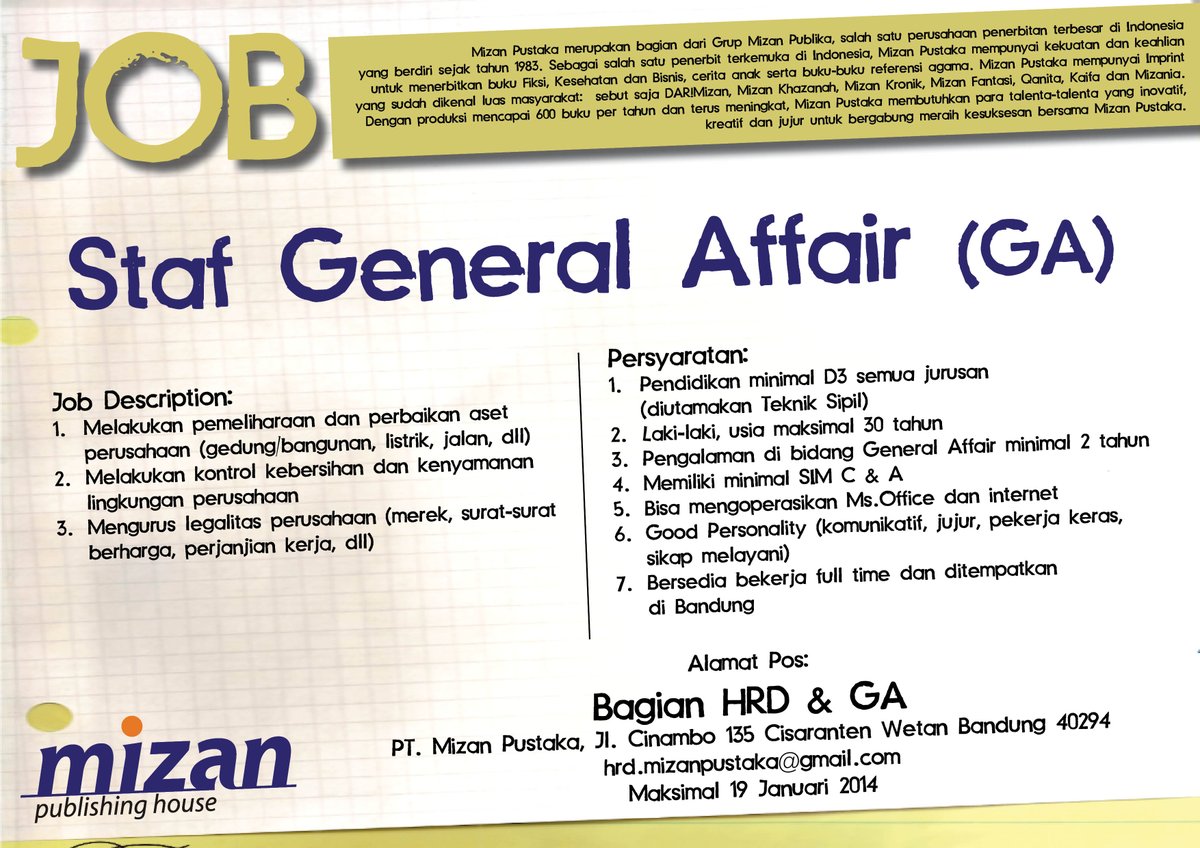 General Affair Job Description Berbagi Informasi