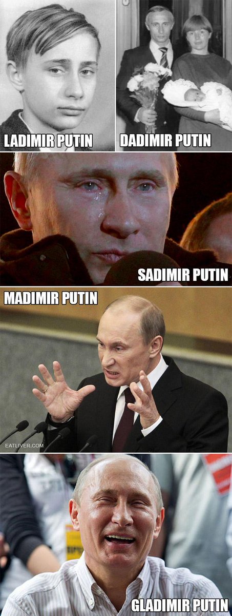 ThePoke's tweet photo. The Many Faces of Vladimir Putin

 http://t.co/Okx9yj727B http://t.co/wjG0SNA8qa
