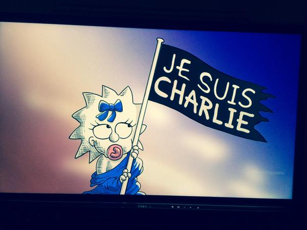 CNEWS's tweet image. #JeSuisCharlie &amp;gt; L'hommage des #Simpsons à la fin de l'épisode diffusé cette nuit (via @DougJones100)