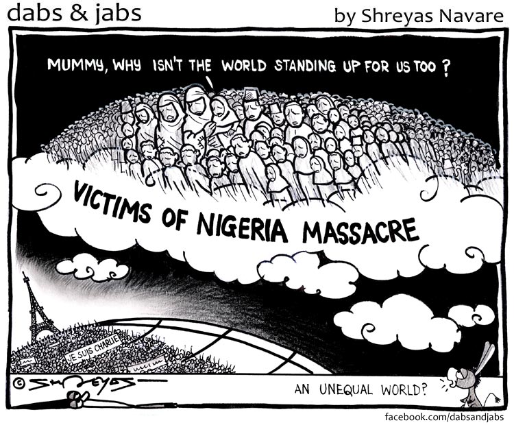 dabsandjabs's tweet photo. The other march against terror!
#HT #cartoon #CharlieHebdo #ParisMarch #Nigeria #BokoHaram
http://t.co/kEf2S8Zxkr http://t.co/vcbQKb4lUT