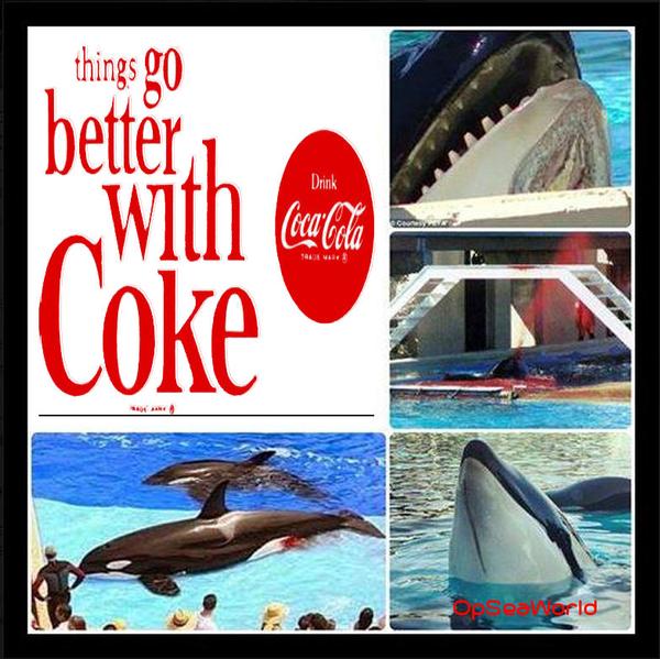 Annie_m0use's tweet photo. #CocaCola enables teh capture and breeding of #Orcas in undersized tanks to entertain brainless zombies!
#OpSeaworld http://t.co/pkKO3jsedg