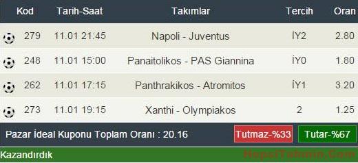 Kazandırmaya Devam Ediyoruz ! 
Sizde Kazanmak İçin ; hepsitahmin.com
Dün Kazanan Yüksek Oranlı Kuponumuz ;