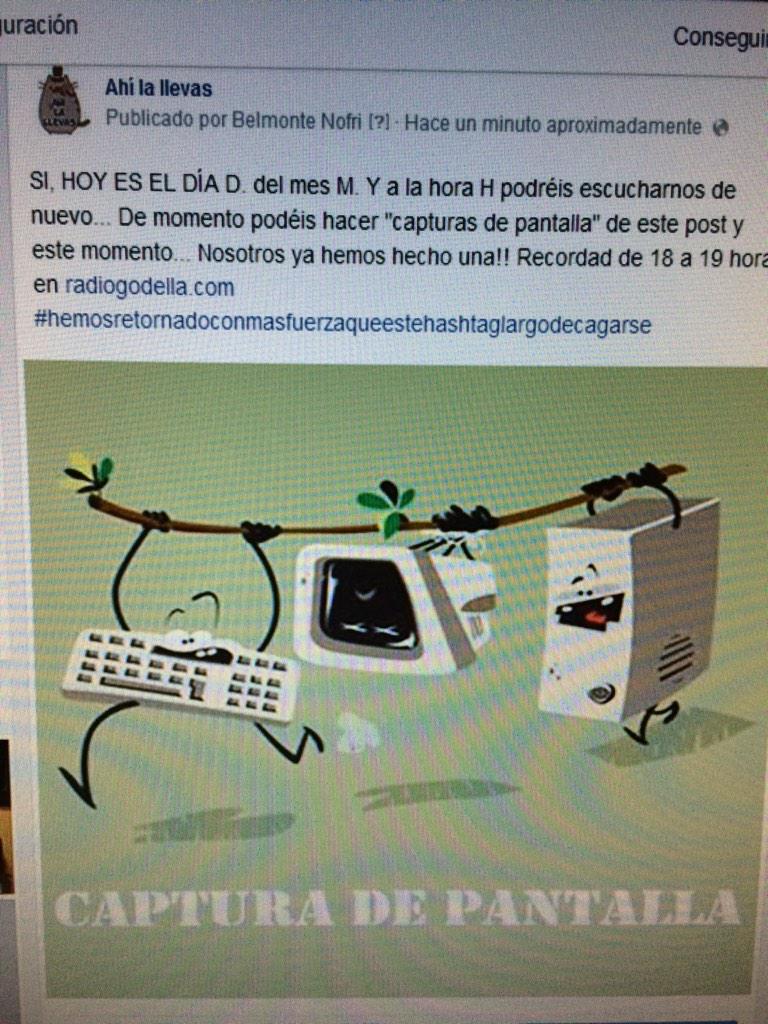 Ahi_LaLlevas's tweet photo. ¿Habíais hecho alguna vez una captura de pantalla de una captura de pantalla? Vengaaaa que esta tarde #quevolvemos http://t.co/6UjA5VDBfv