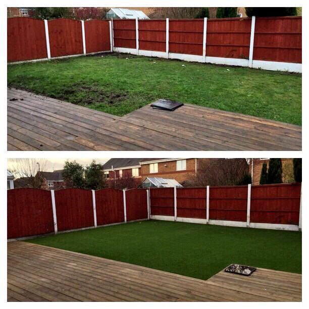 Before and After.. Is your garden patchy, boggy or ruined by your dog. Why not choose Artificial Grass :07907417409🐶