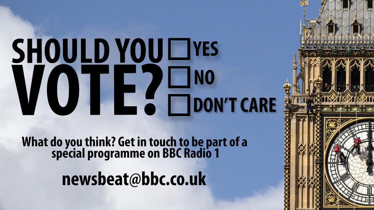 BBCNewsbeat's tweet image. If you are aged 15-24 and interested in politics get in touch.