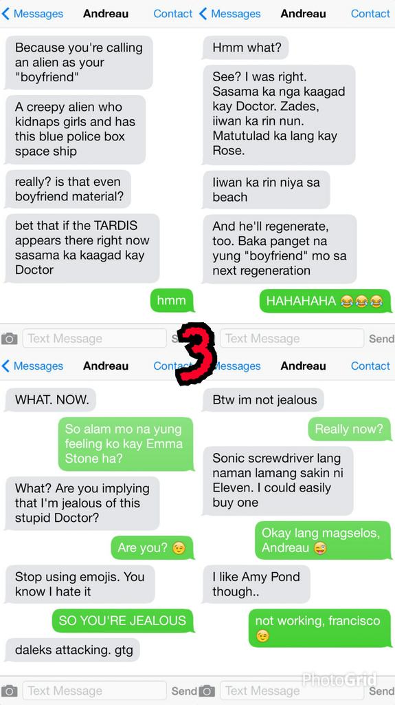 lengsungit's tweet photo. #AZtexts 4: Zade made Andreau watch Doctor Who.. and someone got jealous ππ #TSIB
(filler between Chs 33&34) http://t.co/CKJ9N5DBus