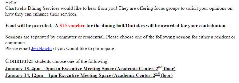 JWUDCommuters's tweet image. Commuters are wanted for focus groups on the 13th and 14th! Please email Jen Baichi to reserve a spot.