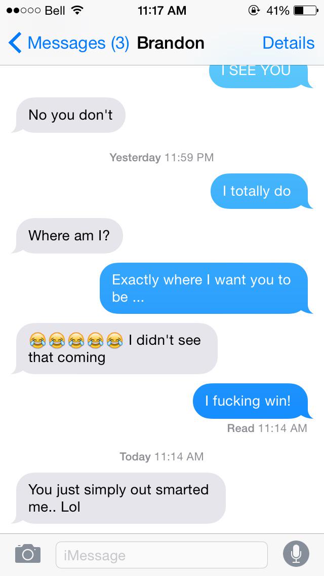 JennaGrace_'s tweet photo. He finally admits it. @brandonforbes_ 😂 #winner http://t.co/2lnkmOFEXX
