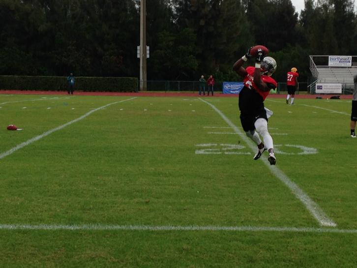 CoachJoeBrady's tweet photo. #TribeFootball “@dpbrugler: WR Tre McBride showing off quick eyes and hands in sideline drills #ShrinePractice http://t.co/PThnCsw9iu”