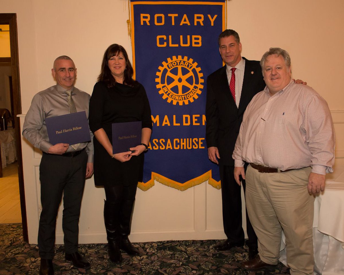 Congrats to Ofc. Kevin McWatters (L) & his wife Karen, recognized w/ A Service Above Self Award last week in Malden