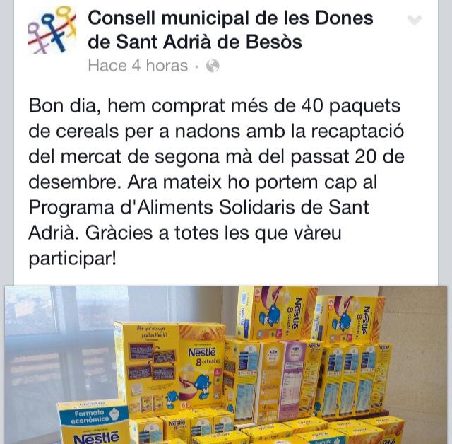 IMarcuello's tweet photo. GRÀCIES #mercat2mà  @ciodsantadria #santadriasolidaria #progralimentsolidari @Serveisocialsab #families #ciutadania http://t.co/FUY8LAwCDf
