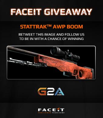 FACEIT's tweet photo. Missed out on the madness of yesterdays @csgolounge giveaways during the @G2A_com finals? RT and follow to win! #G2A http://t.co/pHhIlBp3sv
