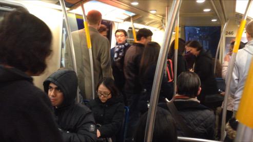 tedfieldglobal's tweet image. @GlobalBC #Skytrain is crowded but moving westbound on #Milleniumline